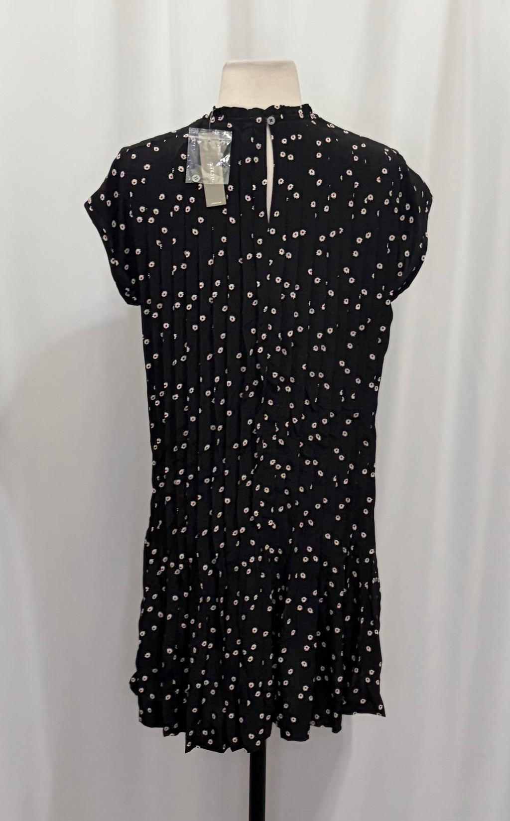 NWT J. CREW Pintuck Shift Dress Midnight Floral Print Pleated Crepe Small
