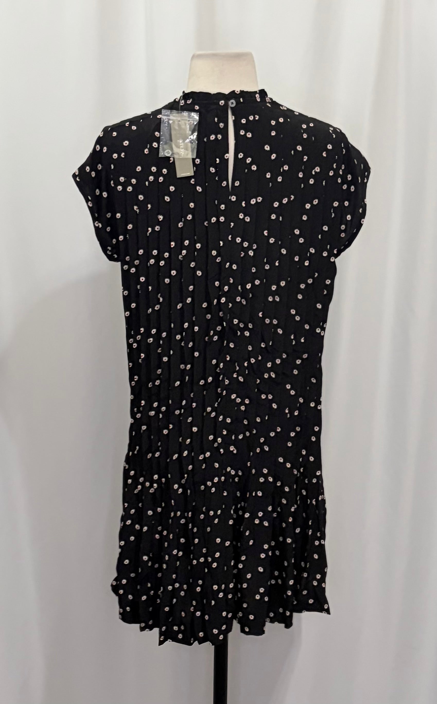 NWT J. CREW Pintuck Shift Dress Midnight Floral Print Pleated Crepe Small