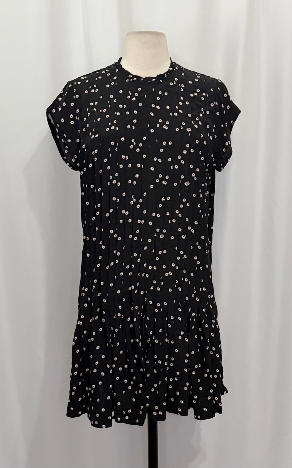 NWT J. CREW Pintuck Shift Dress Midnight Floral Print Pleated Crepe Small