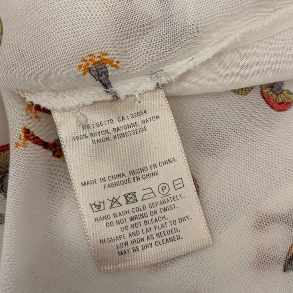 Anthropologie MAEVE Matilda Mushroom Print Button Down Tunic Shirt Top Large
