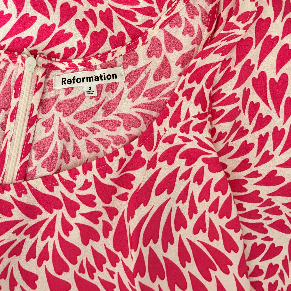 Reformation Noha Amore Heart Print Mini Dress Size 2