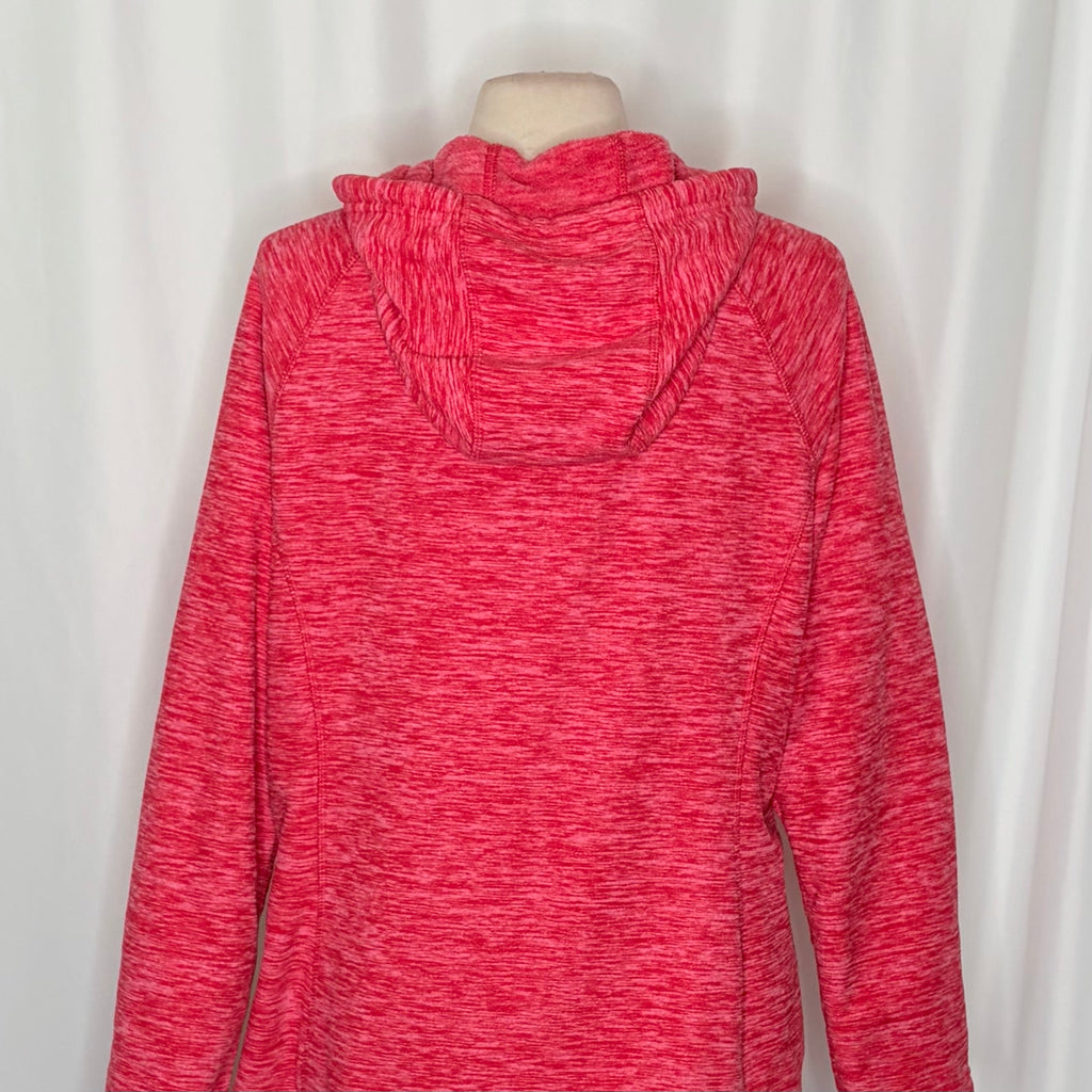 GreenTea Heathered Pink Fleece Zip Hoodie XL