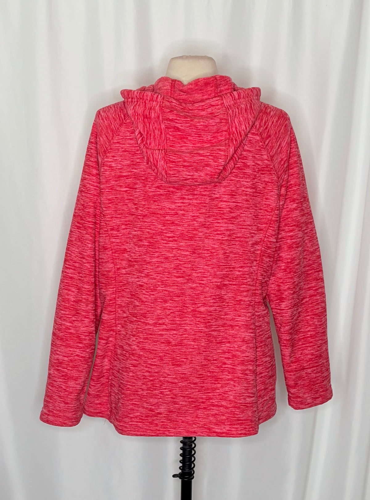 GreenTea Heathered Pink Fleece Zip Hoodie XL