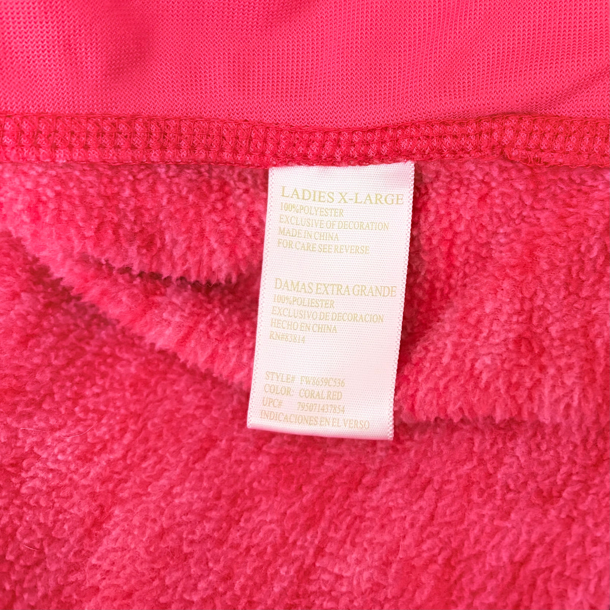 GreenTea Heathered Pink Fleece Zip Hoodie XL