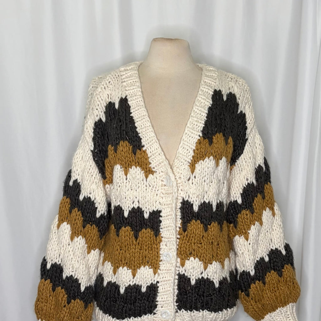 Chicwish Color Block Chunky Knit Cardigan M/L