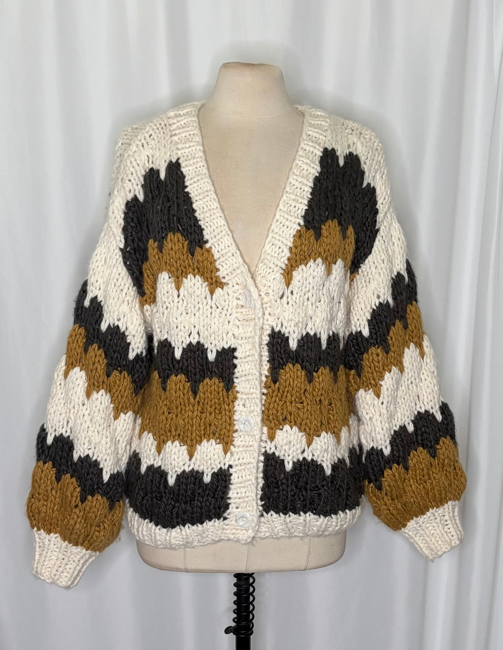 Chicwish Color Block Chunky Knit Cardigan M/L