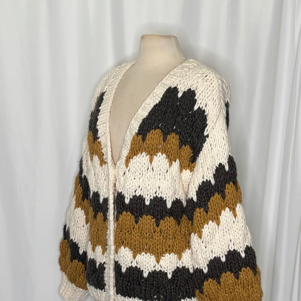 Chicwish Color Block Chunky Knit Cardigan M/L