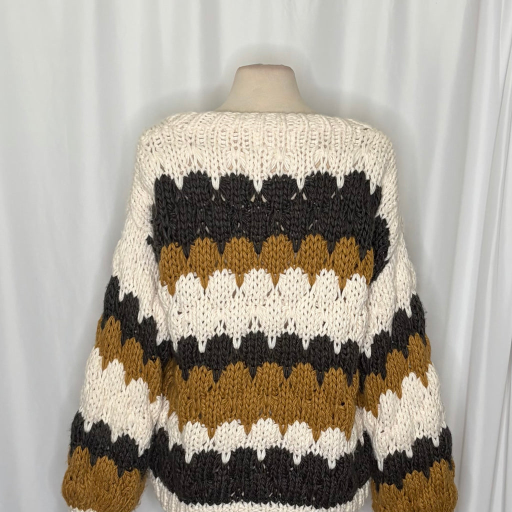 Chicwish Color Block Chunky Knit Cardigan M/L