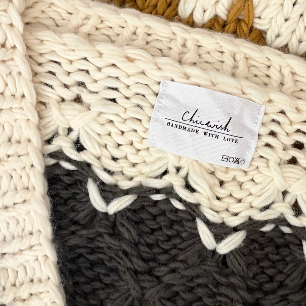 Chicwish Color Block Chunky Knit Cardigan M/L