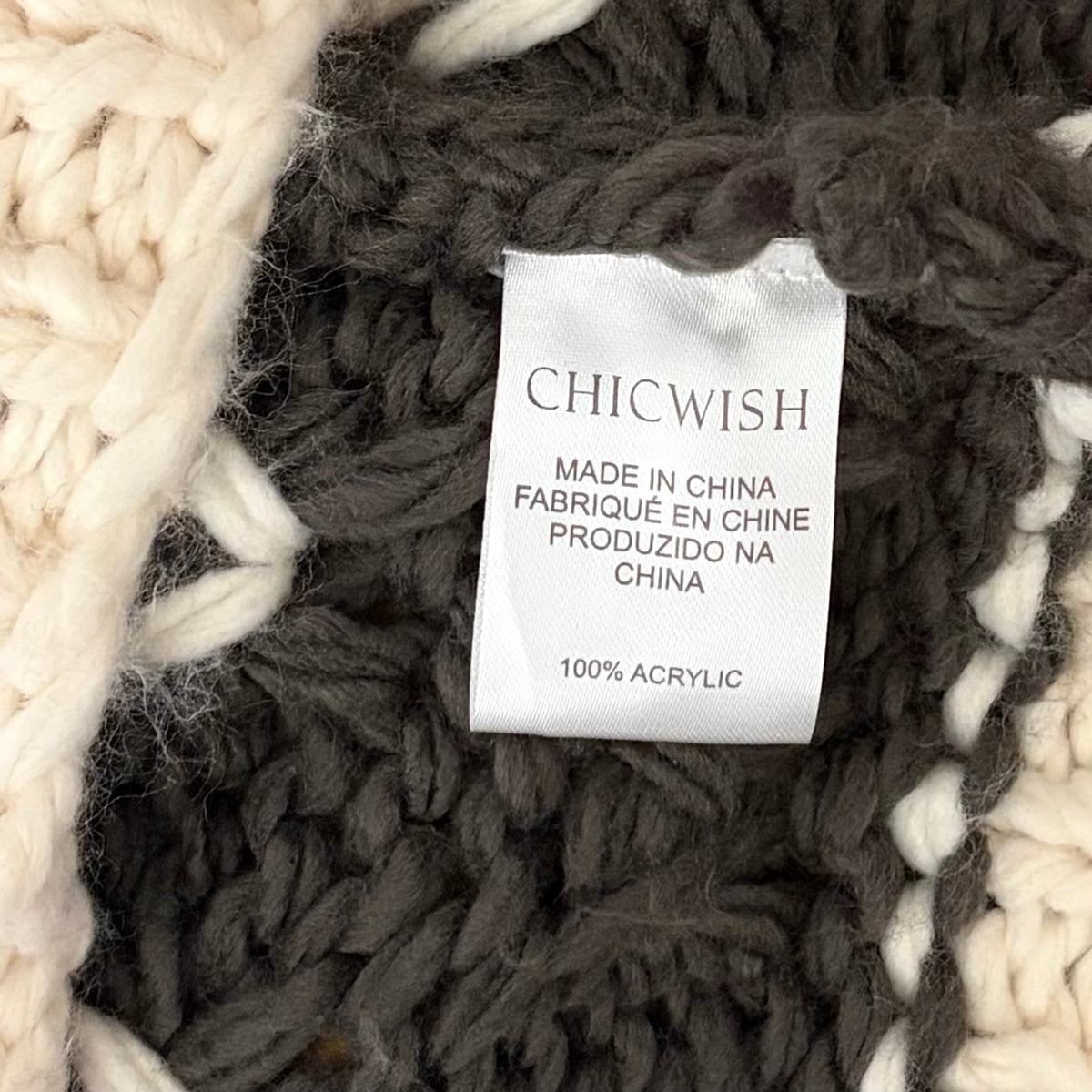 Chicwish Color Block Chunky Knit Cardigan M/L