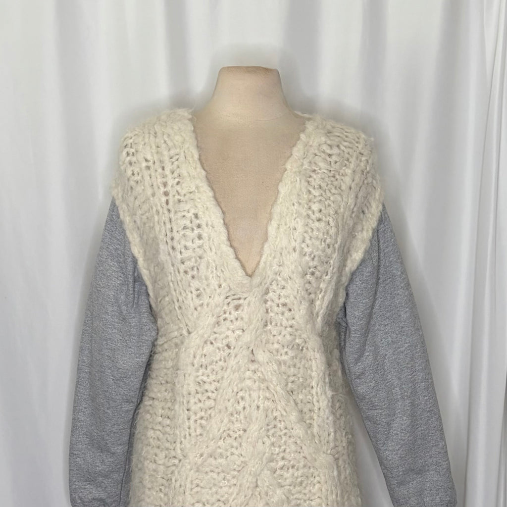 MICHAELA BUERGER Alpaca Knit Pullover Sweater Made in France V Neck Medium