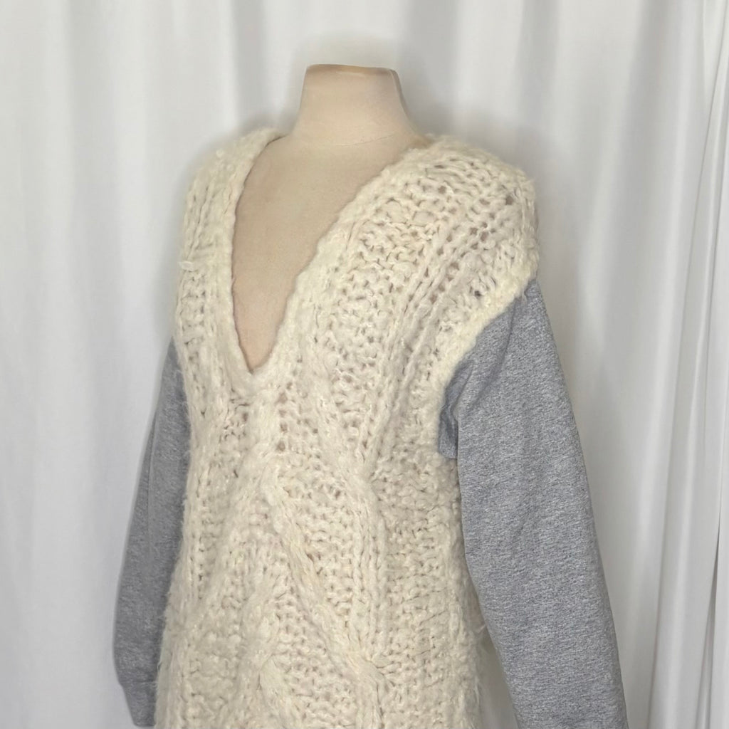 MICHAELA BUERGER Alpaca Knit Pullover Sweater Made in France V Neck Medium