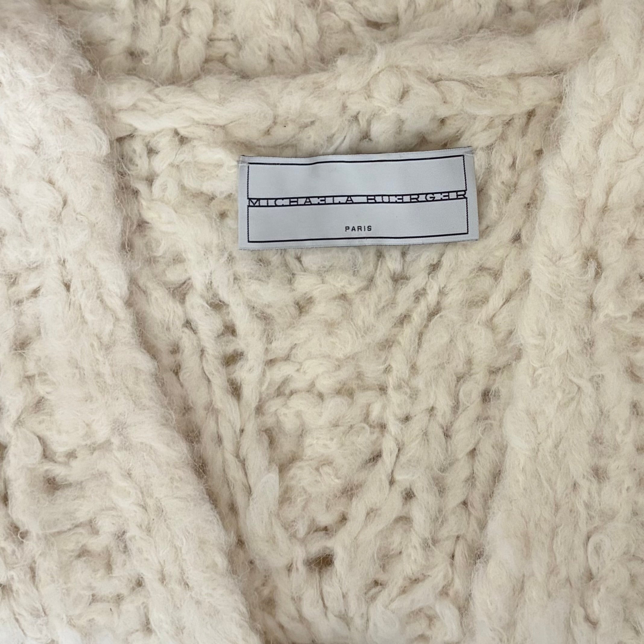 MICHAELA BUERGER Alpaca Knit Pullover Sweater Made in France V Neck Medium