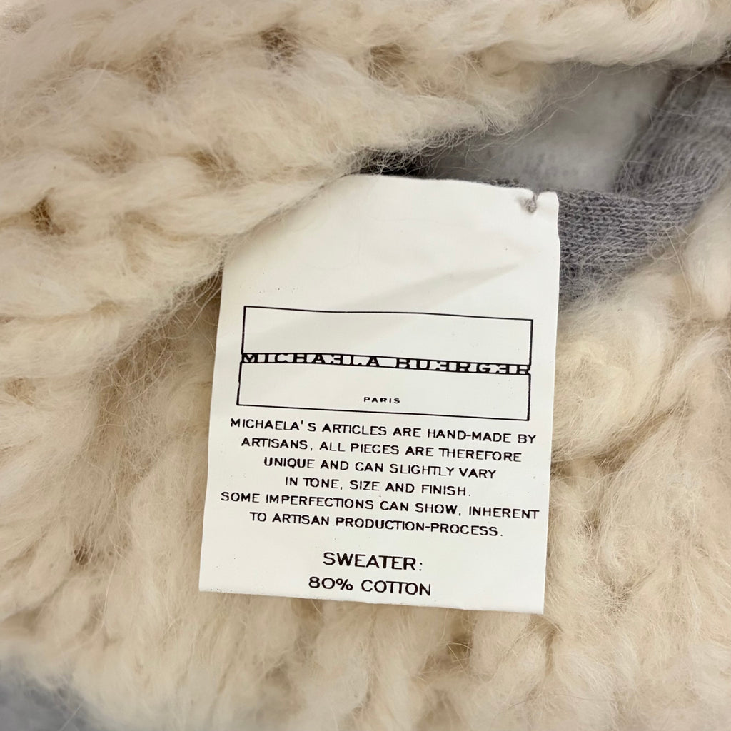 MICHAELA BUERGER Alpaca Knit Pullover Sweater Made in France V Neck Medium