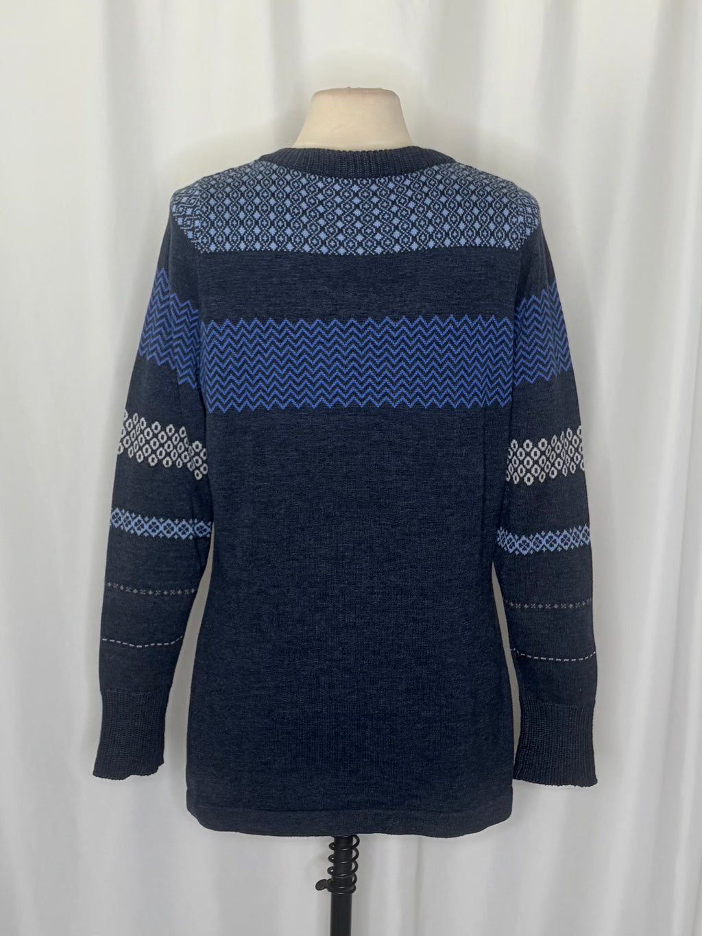 Woolrich Fair Isle Cotton Blend Henley Sweater Medium