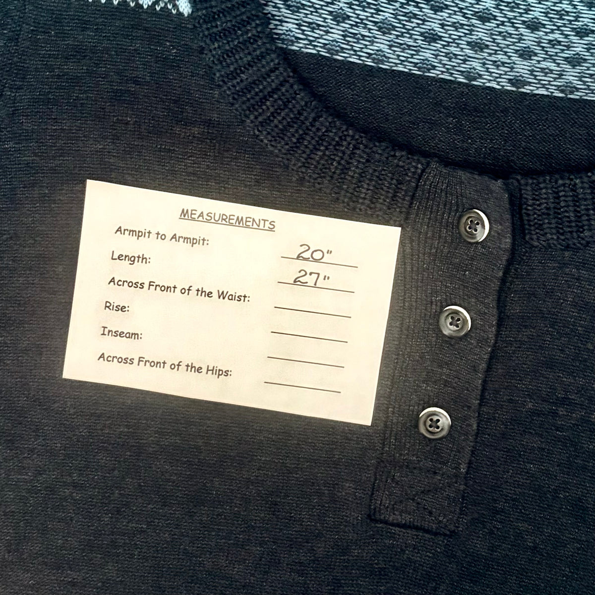 Woolrich Fair Isle Cotton Blend Henley Sweater Medium