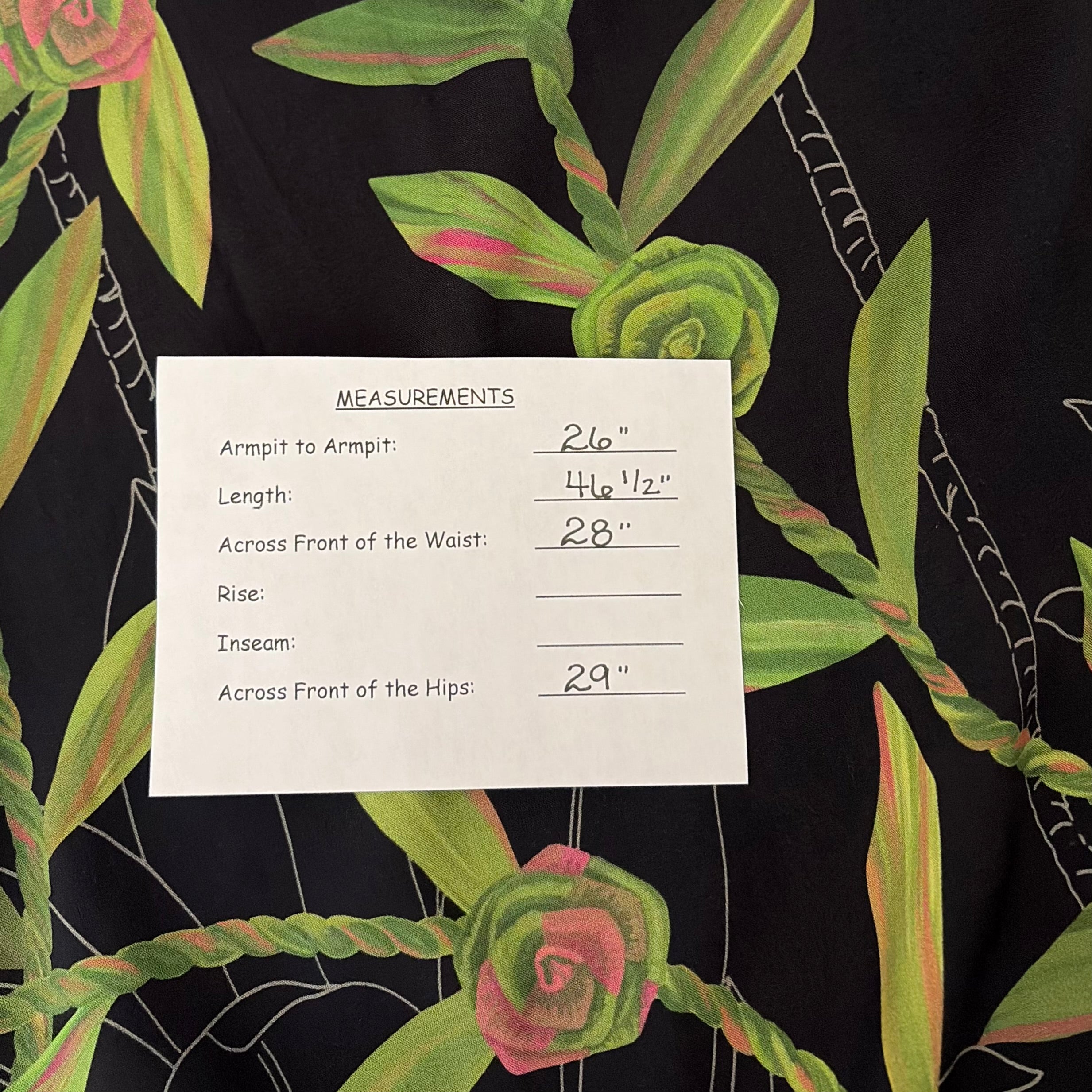 NWT LEXBREEZY HAWAII Ti Leaf Off Shoulder Maxi Dress lack Botanical Bamboo Large