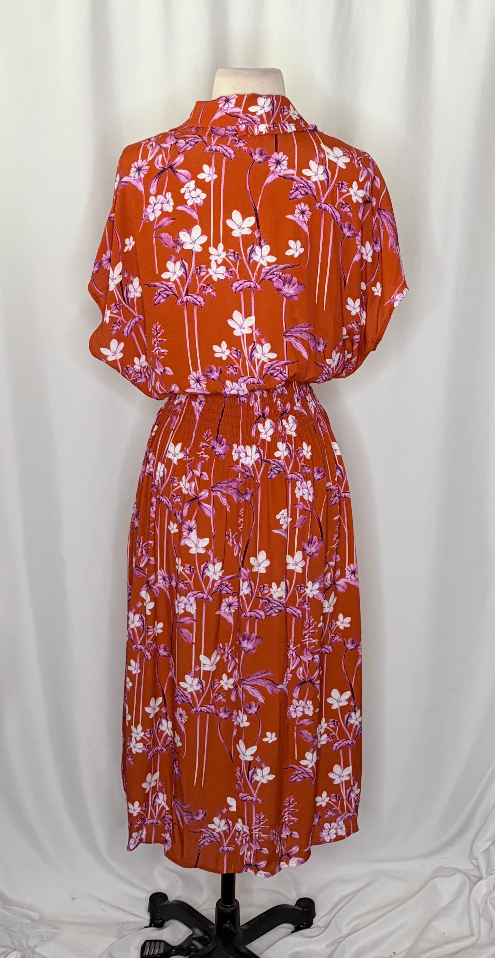 Anthropologie COREY LYNN CALTER Clementine Floral Midi Dress Smocked X-Small