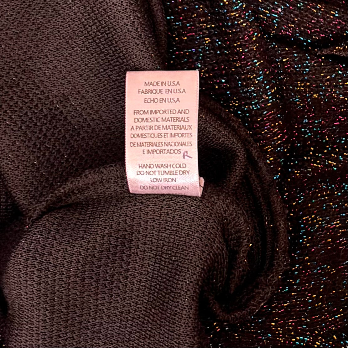 Anthropologie EVA FRANCO Francophile Sweater Ruffle Metallic Knit Pullover Small