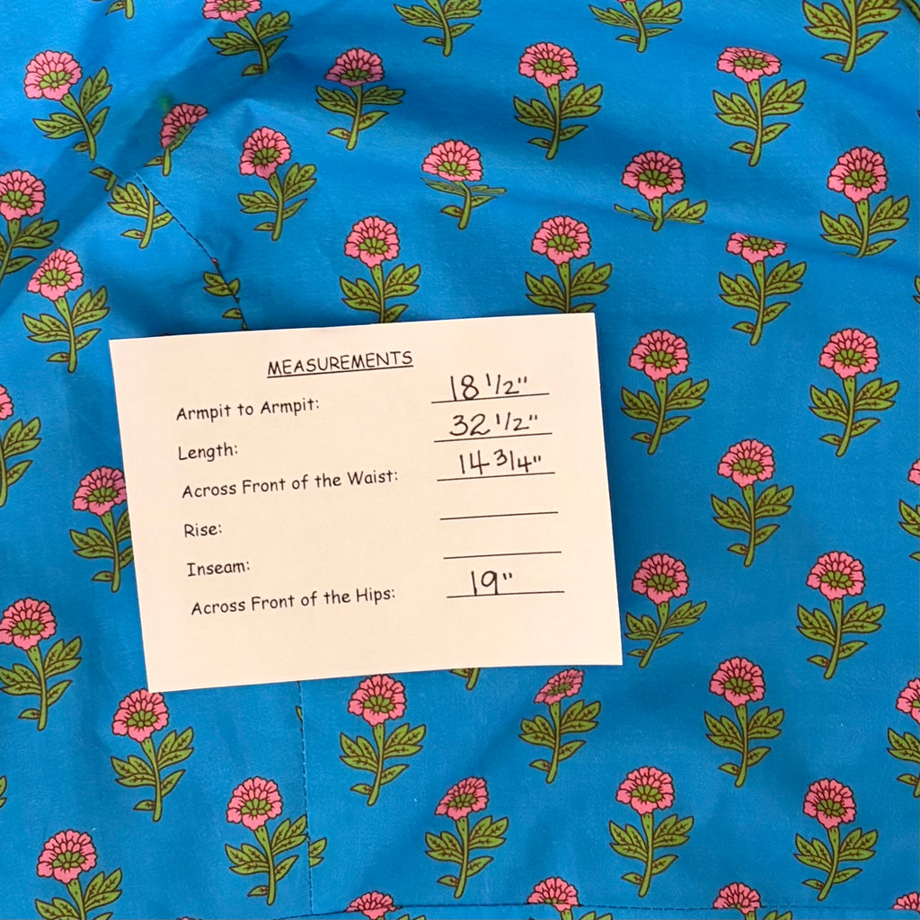 AUREUM Ruched Sash Blue Floral Mini Dress Puff Sleeves Ruching Ruffle Small