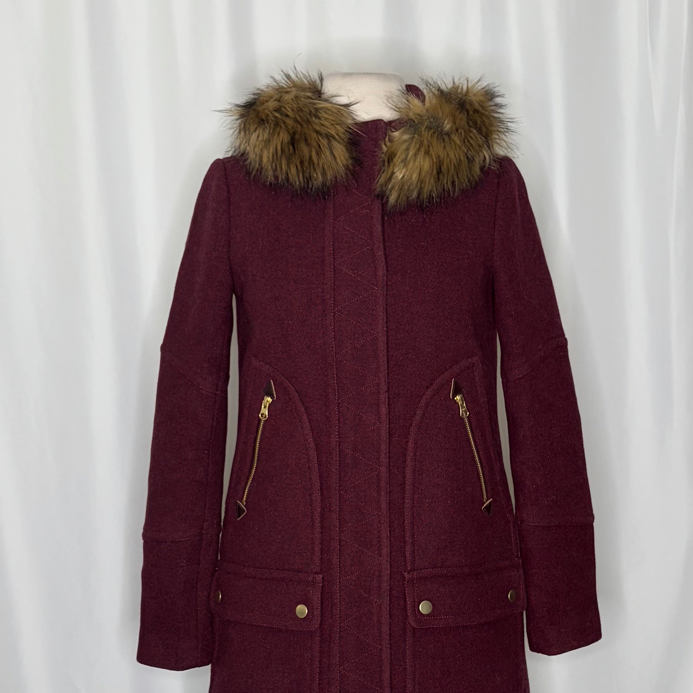 J.Crew J. CREW Chateau Parka Italian Wool Stadium Cloth Nello Gori Size 00