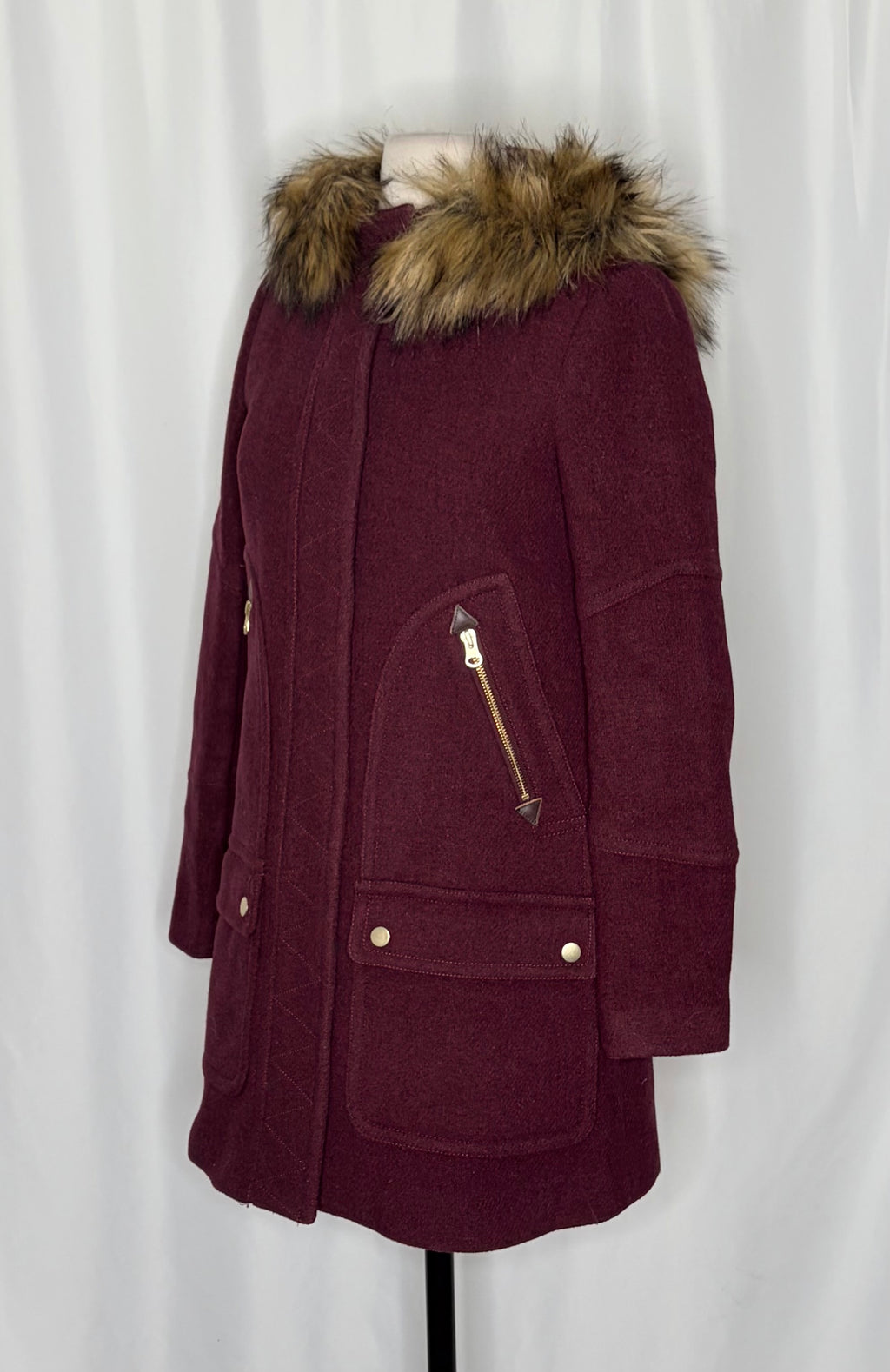 J.Crew J. CREW Chateau Parka Italian Wool Stadium Cloth Nello Gori Size 00