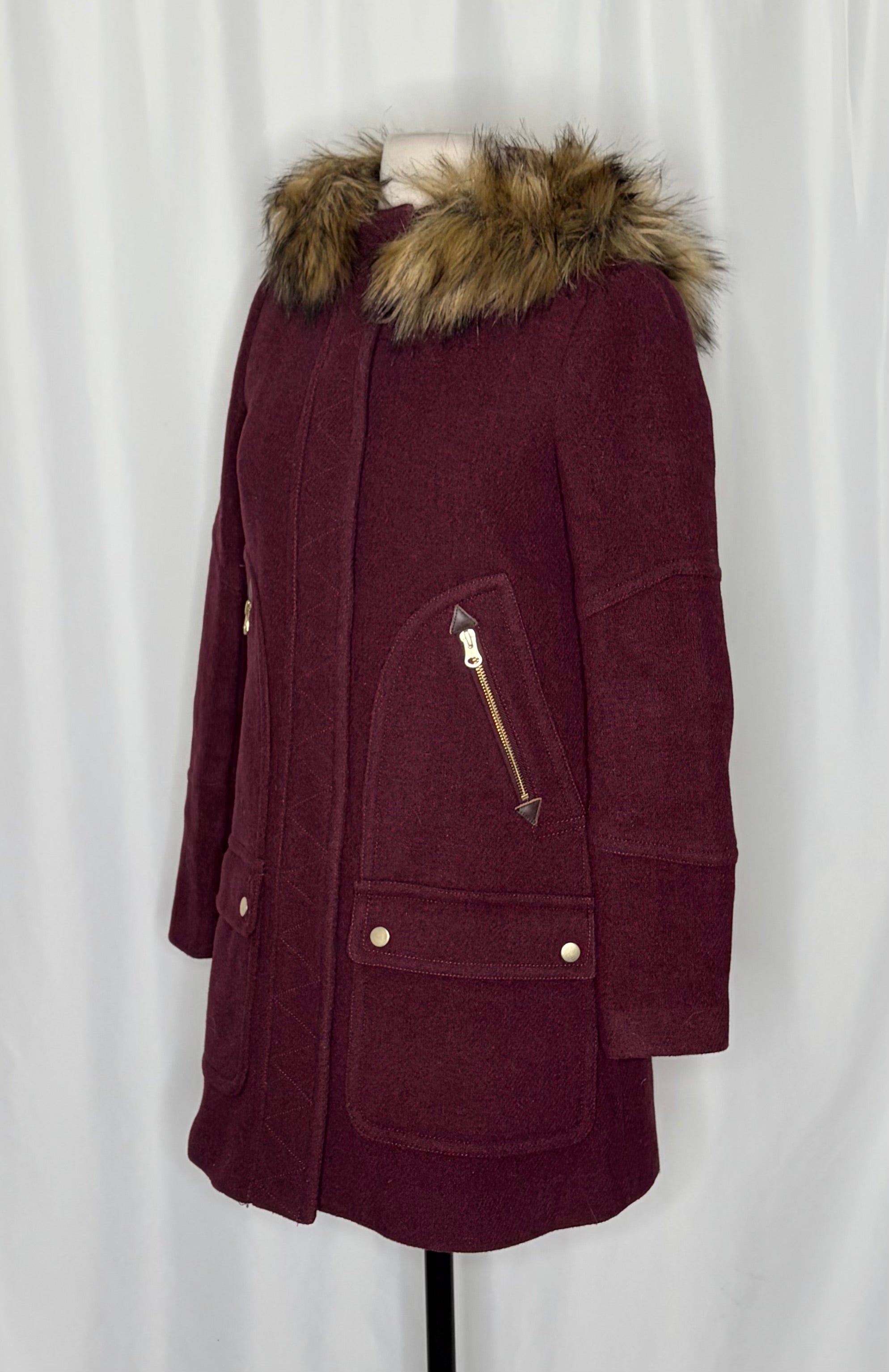 J.Crew J. CREW Chateau Parka Italian Wool Stadium Cloth Nello Gori Size 00
