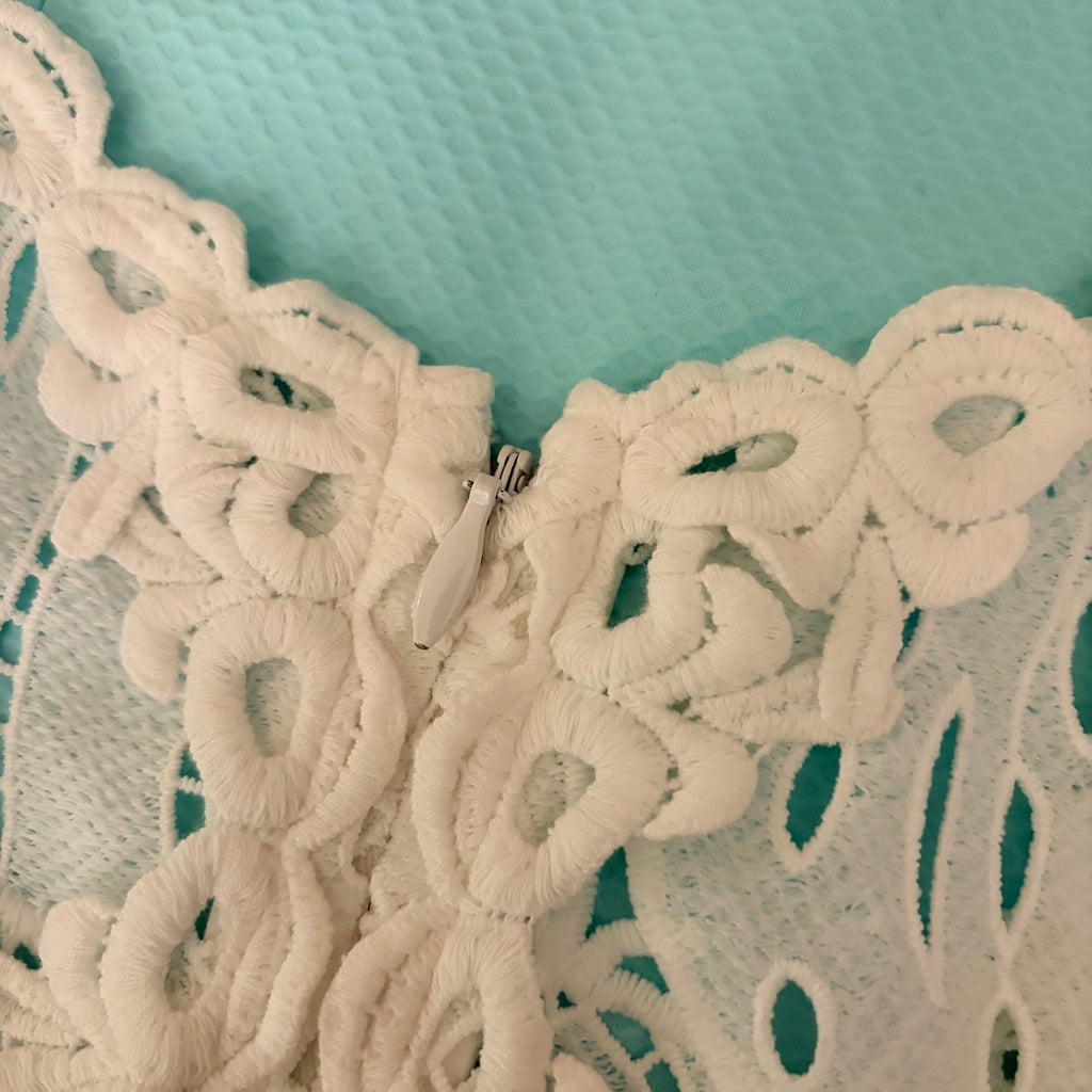 LILLY PULITZER Sandi Shift Dress Seasalt Blue White Lace Mini Preppy Size 4