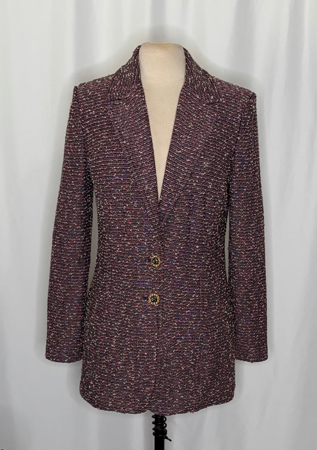 ST. JOHN Collection Textured Knit Blazer Jacket Nubby Knitwear Office Size 12