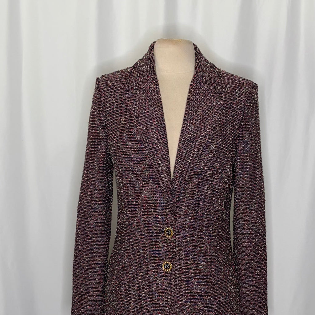 ST. JOHN Collection Textured Knit Blazer Jacket Nubby Knitwear Office Size 12