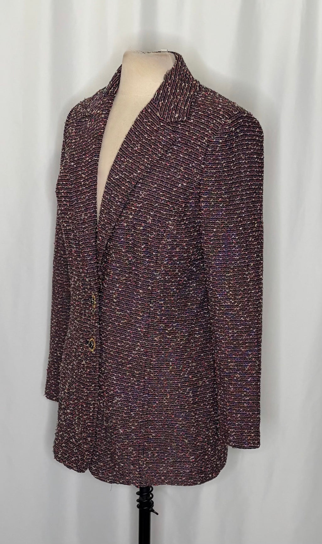 ST. JOHN Collection Textured Knit Blazer Jacket Nubby Knitwear Office Size 12