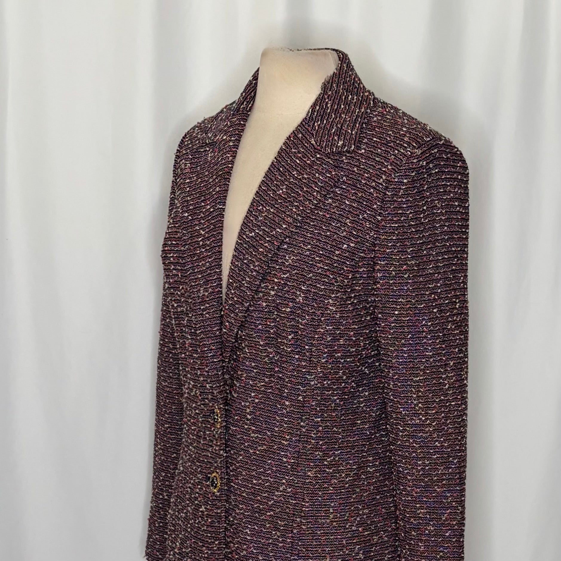 ST. JOHN Collection Textured Knit Blazer Jacket Nubby Knitwear Office Size 12
