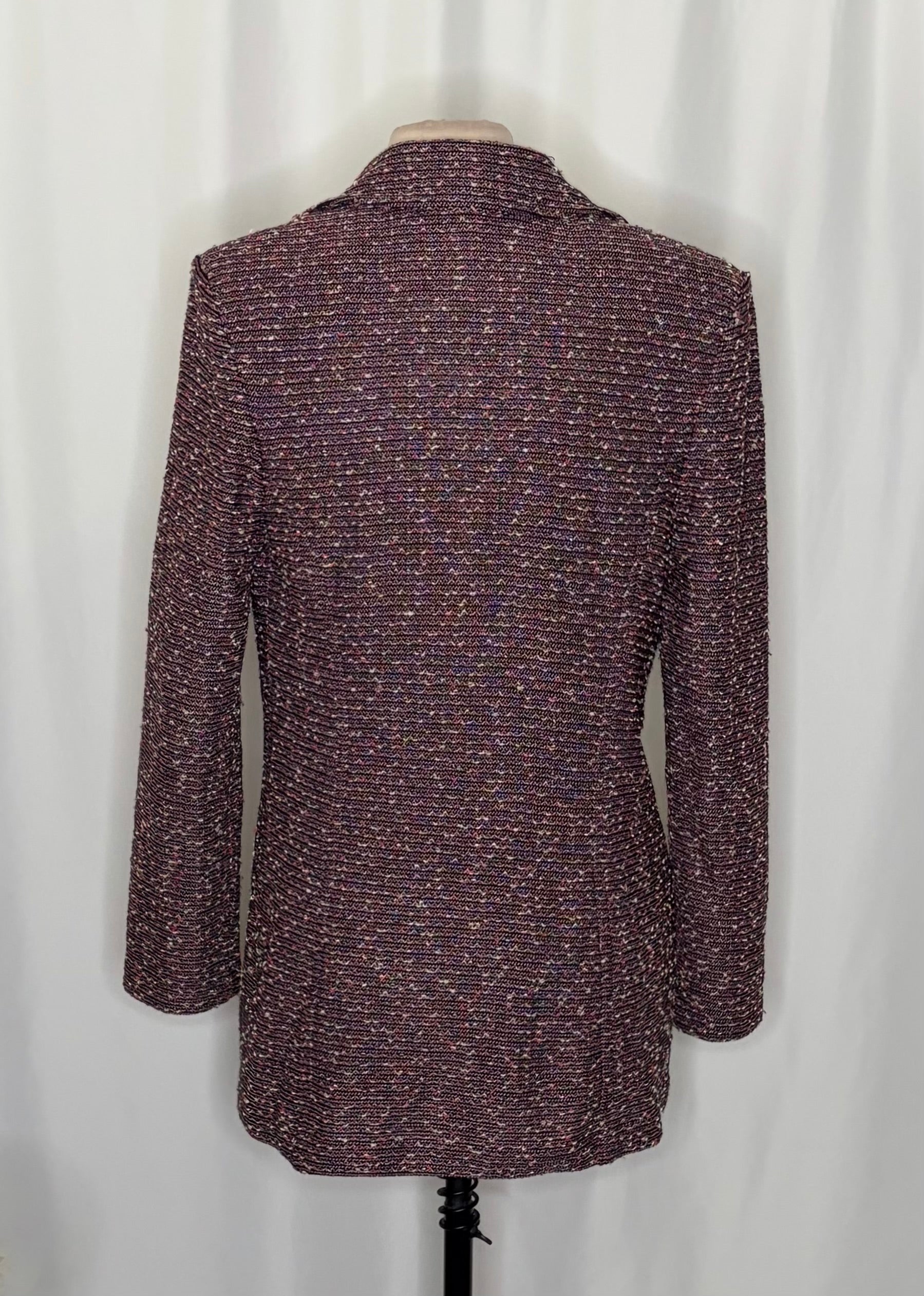 ST. JOHN Collection Textured Knit Blazer Jacket Nubby Knitwear Office Size 12