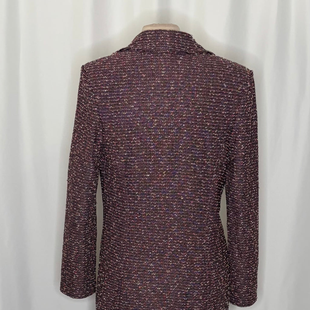 ST. JOHN Collection Textured Knit Blazer Jacket Nubby Knitwear Office Size 12