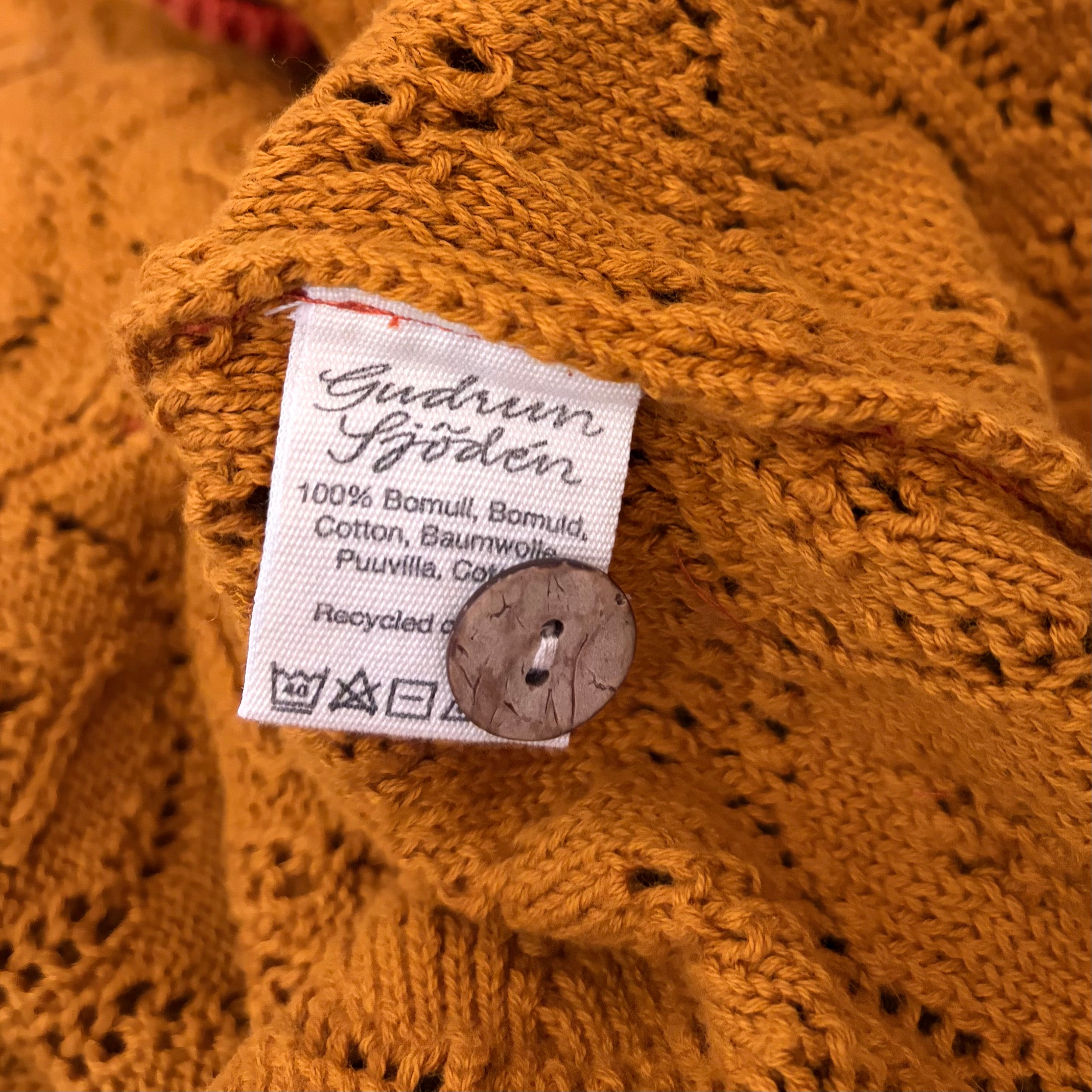 GUDRUN SJODEN Chloe Long Cardigan Sweater Ombre Buttons Henna 24 Knitwear Medium
