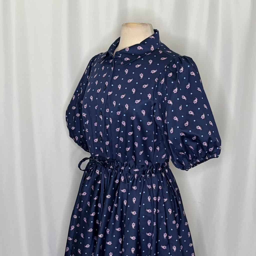 KATE SPADE New York Paisley Foulard Millie Dress Blue Purple Print Pockets Large