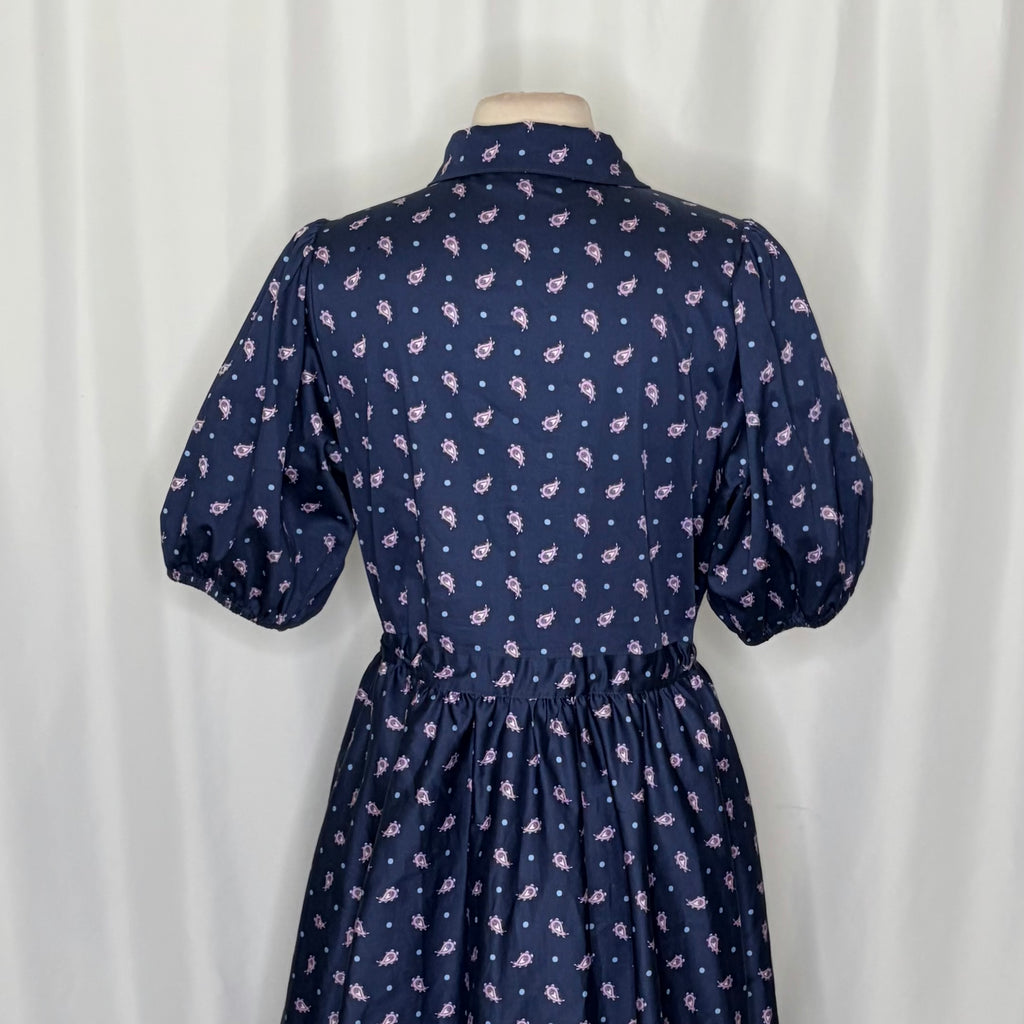 KATE SPADE New York Paisley Foulard Millie Dress Blue Purple Print Pockets Large