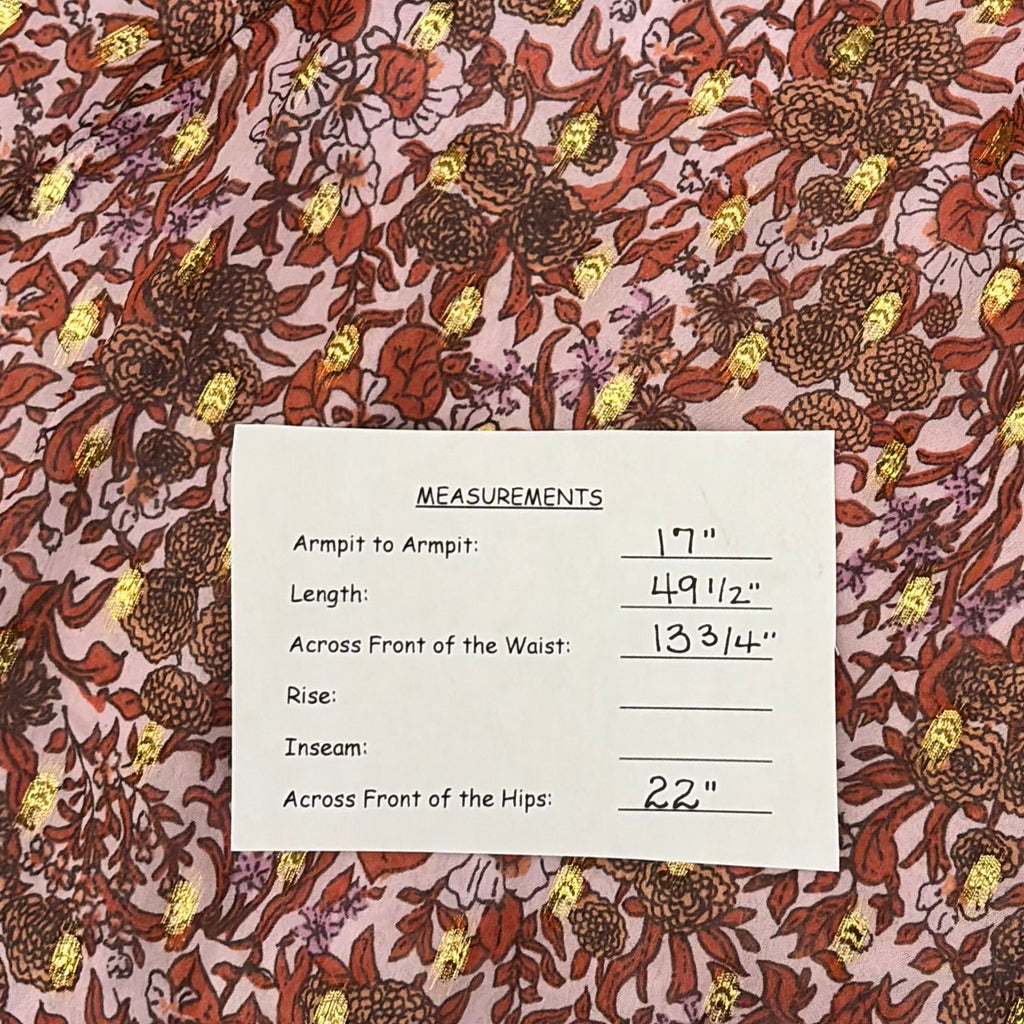 J. CREW Collection Bouquet Floral Clip-Dot Cutout Maxi Dress Metallic Size 6