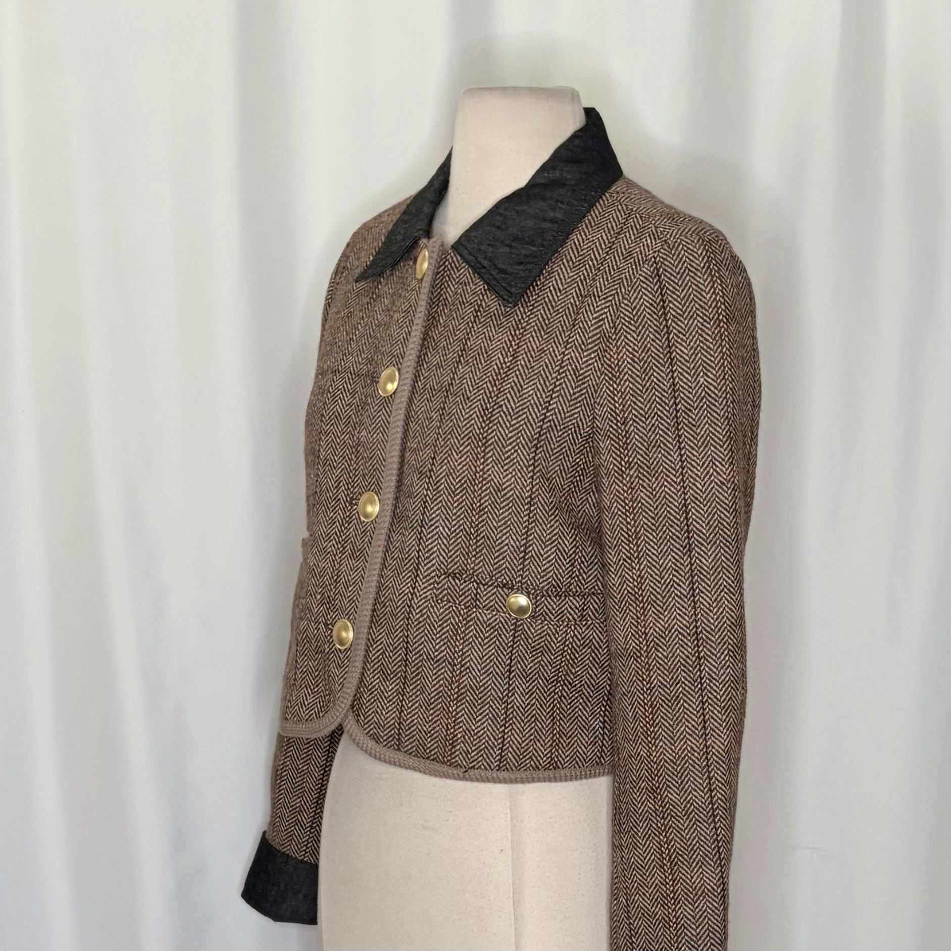 Anthropologie MAEVE Wool Blend Shrunken Heritage Lady Jacket Blazer Cropped XS