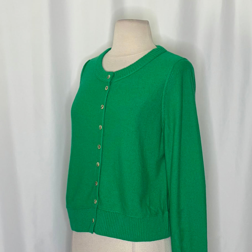 NWT FREE PEOPLE Nocturnal Wool Cashmere Cardigan Jade Green Solid Sweater Medium