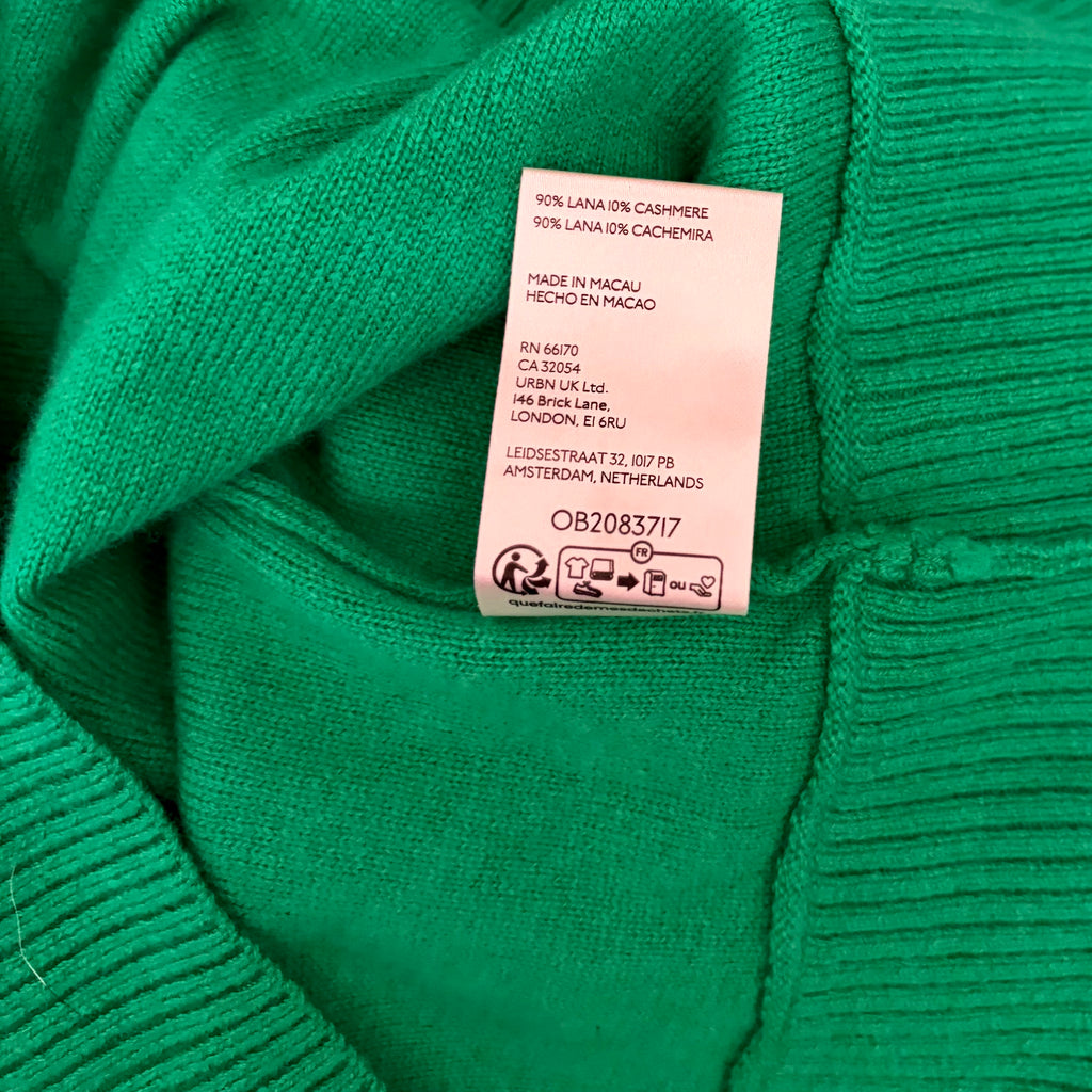 NWT FREE PEOPLE Nocturnal Wool Cashmere Cardigan Jade Green Solid Sweater Medium