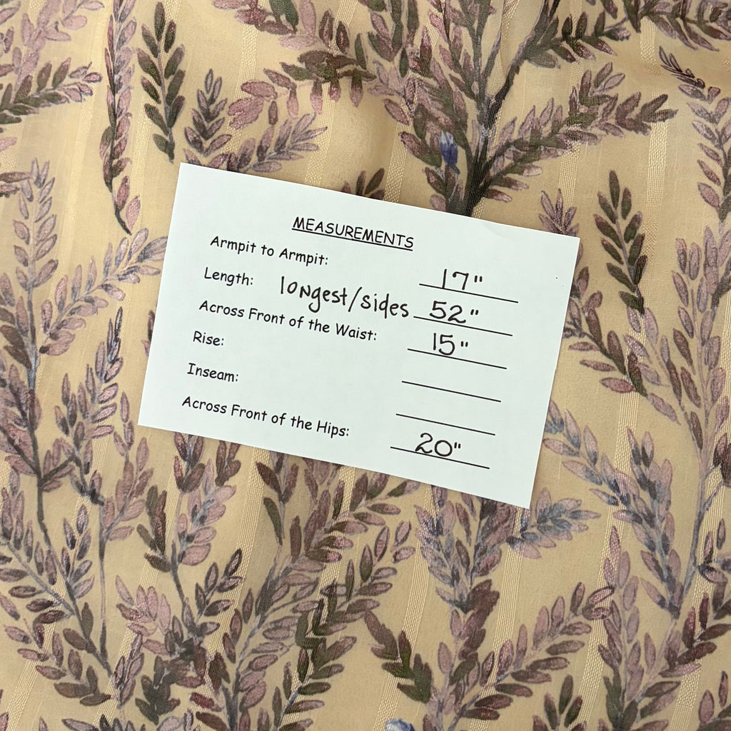 SUNDANCE Lilac Springs Floral Asymmetrical Ruffle Midi Dress Romantic Medium