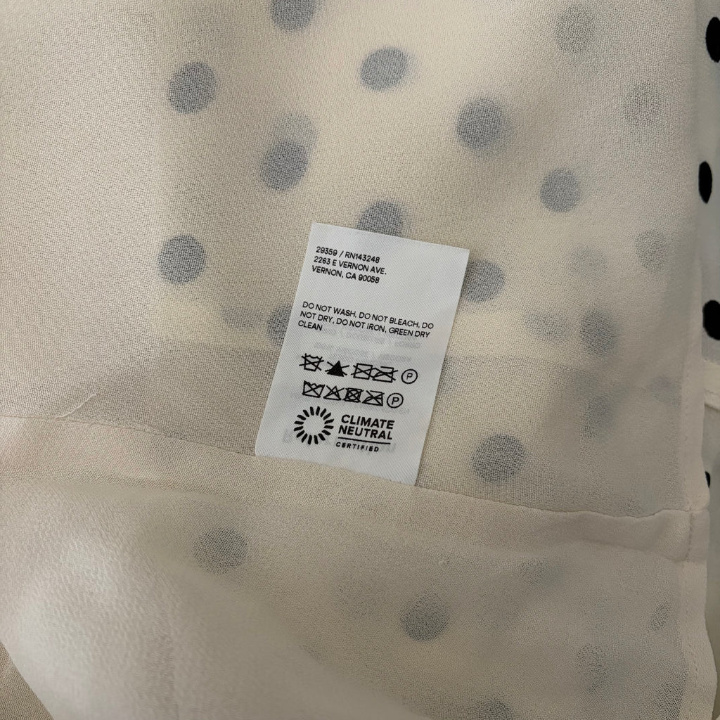 REFORMATION Zaria Dress Portofino Polka Dot Black White Smocked Mini Dress XS