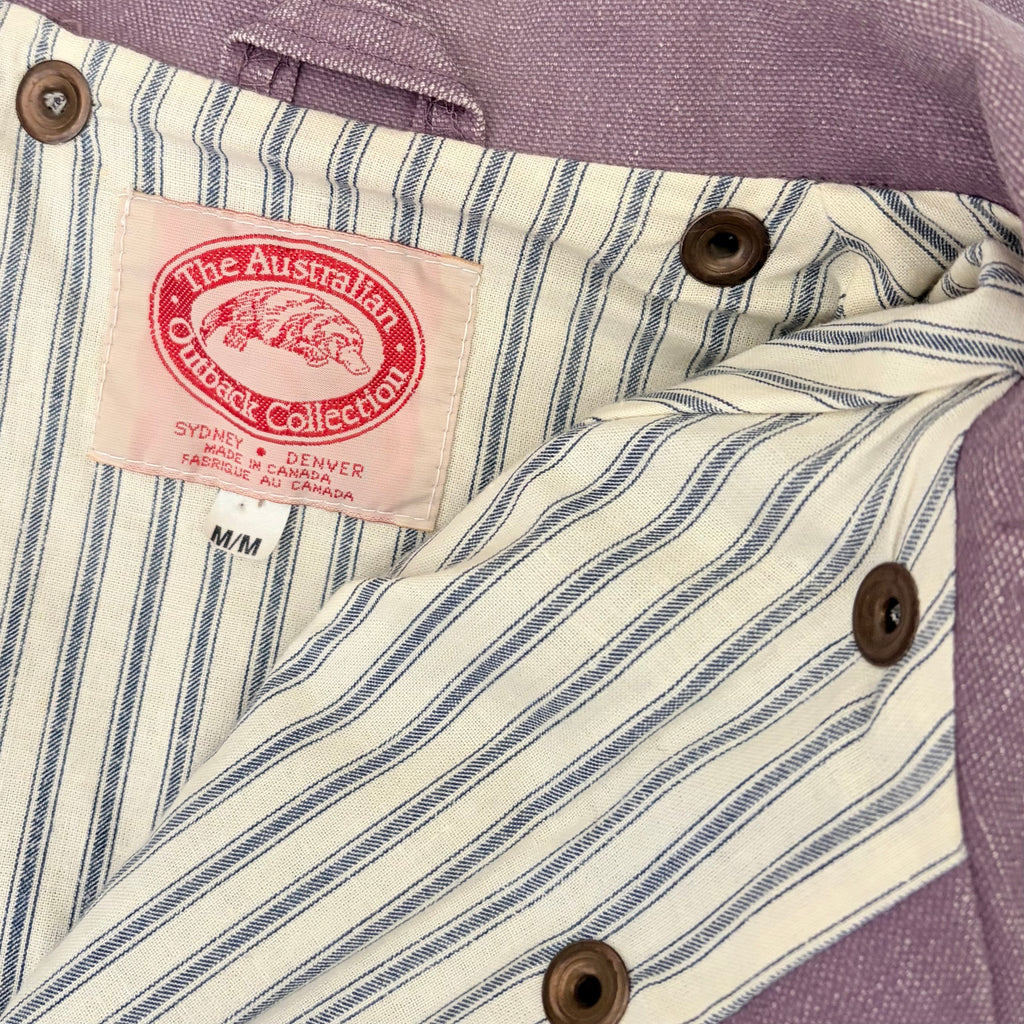 Vintage AUSTRALIAN OUTBACK COLLECTION Canvas Coat Made in Canada Purple Medium
