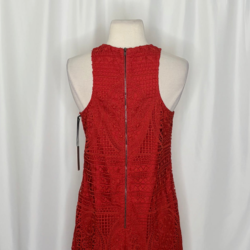 NWT LOVERS & FRIENDS Caspian Orange Lace Shift Mini Dress Halter Neck Small
