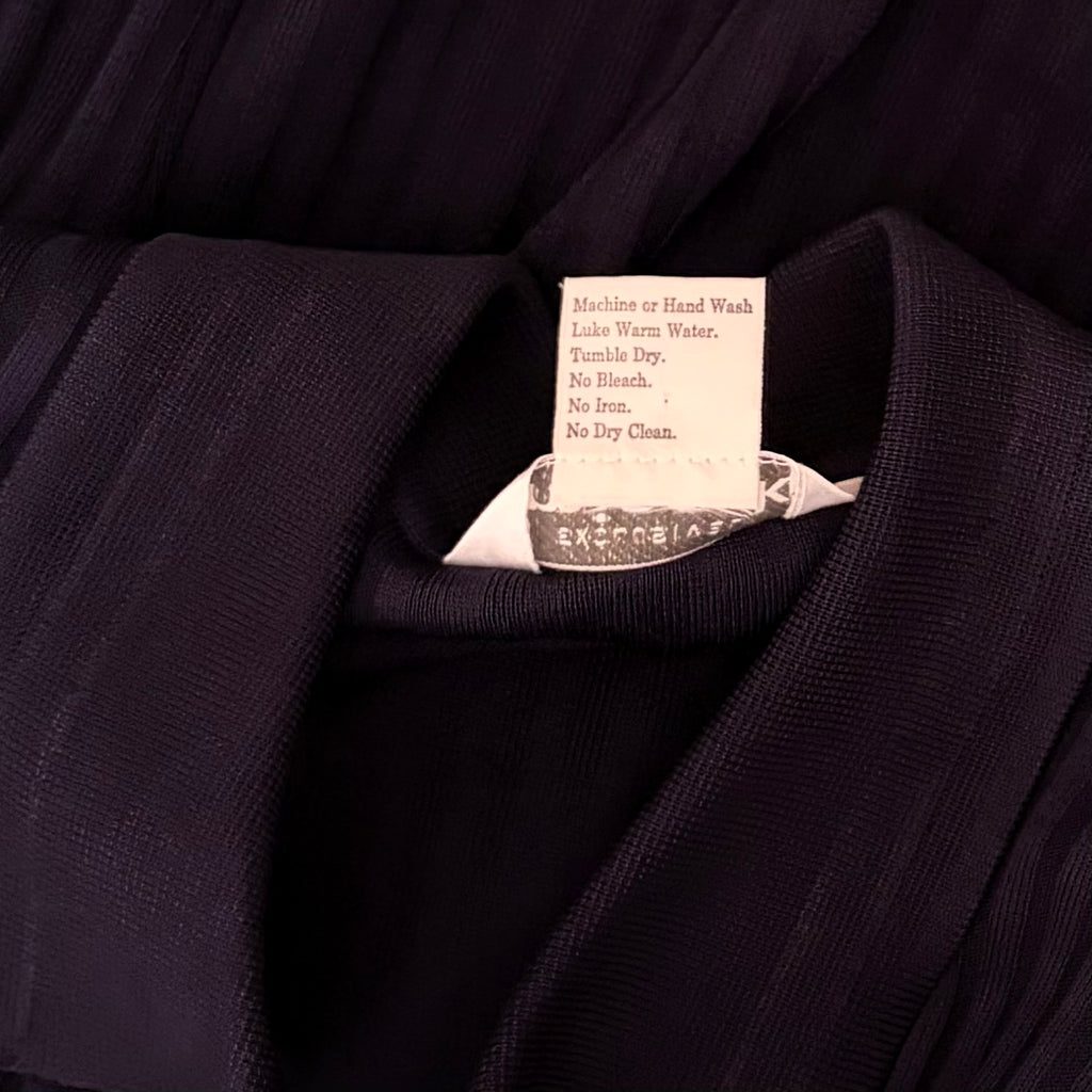 Exclusively MISOOK Navy Blue Ribbed Knit Open Front Cardigan Sweater Knitwear XS