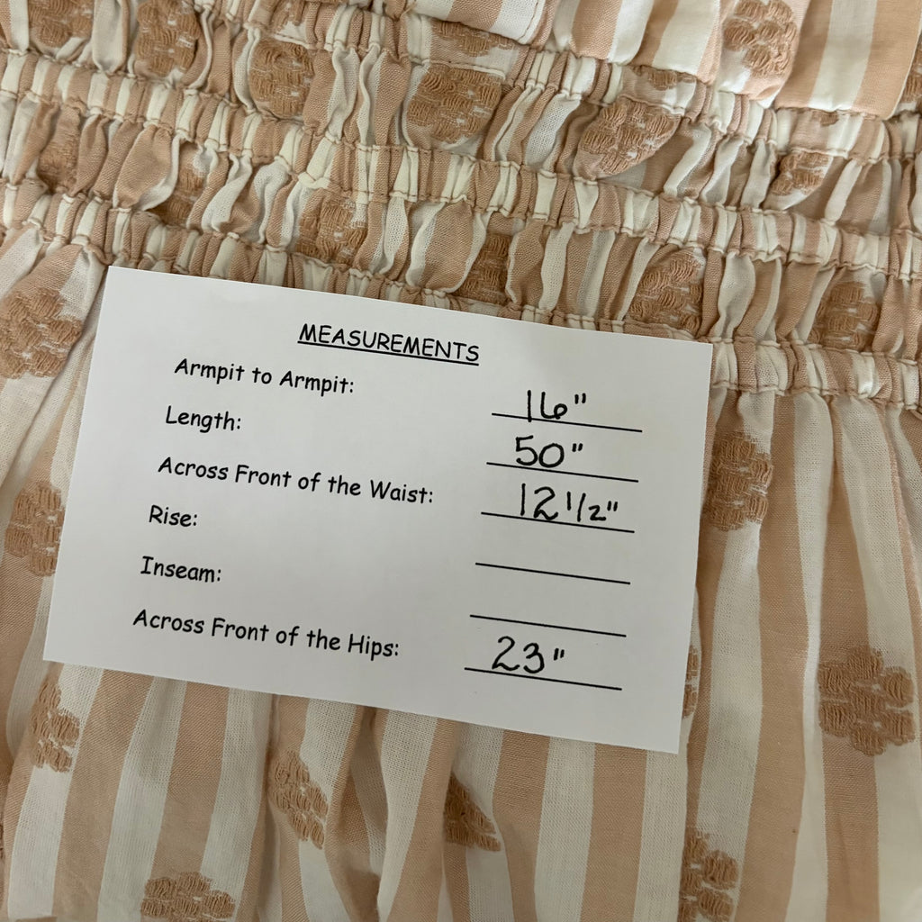 ANTHROPOLOGIE The Somerset Embroidered Floral Maxi Dress Stripes X-Small Petite