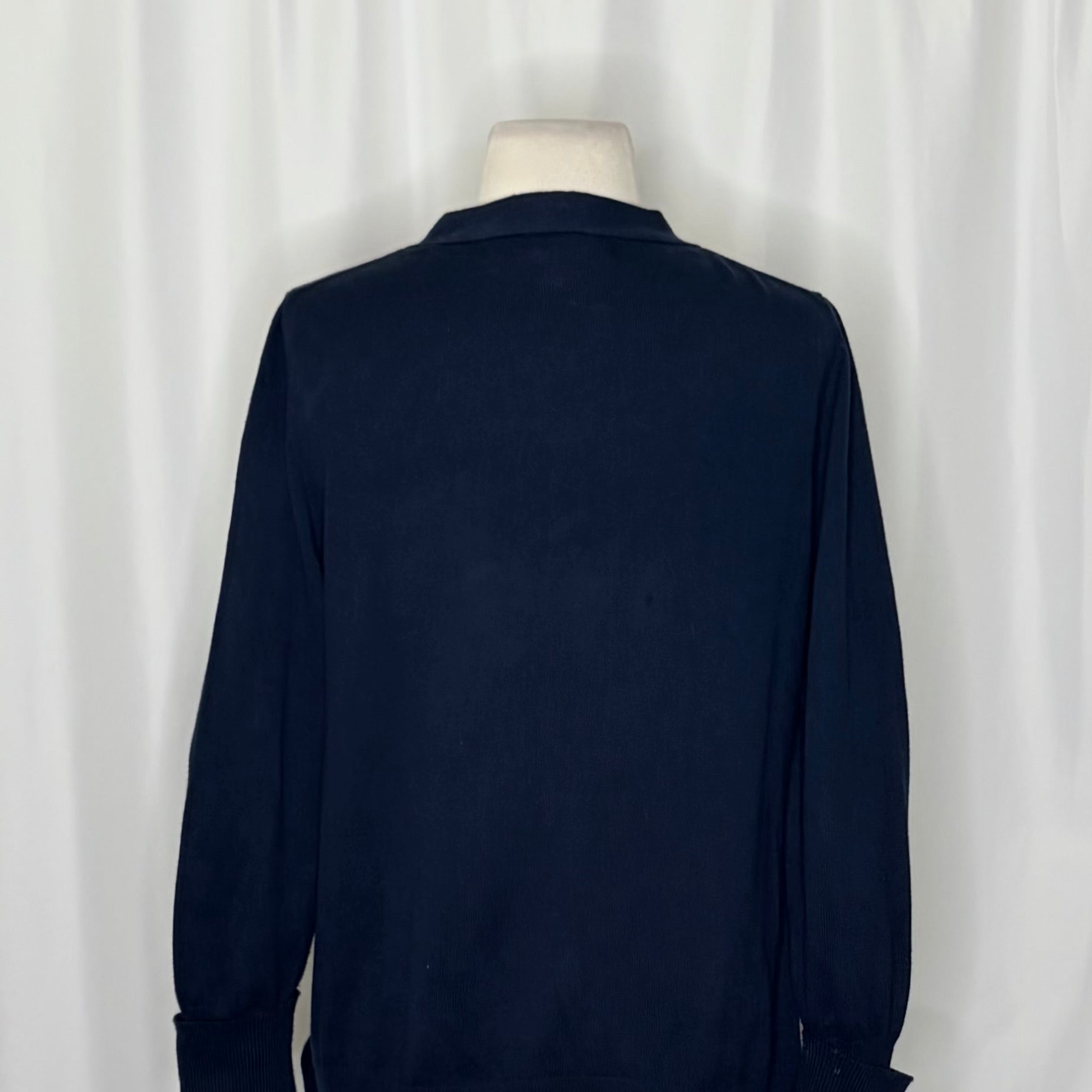 GRETCHEN SCOTT Designs Navy Blue V Neck Cardigan Sweater Button Sides Small
