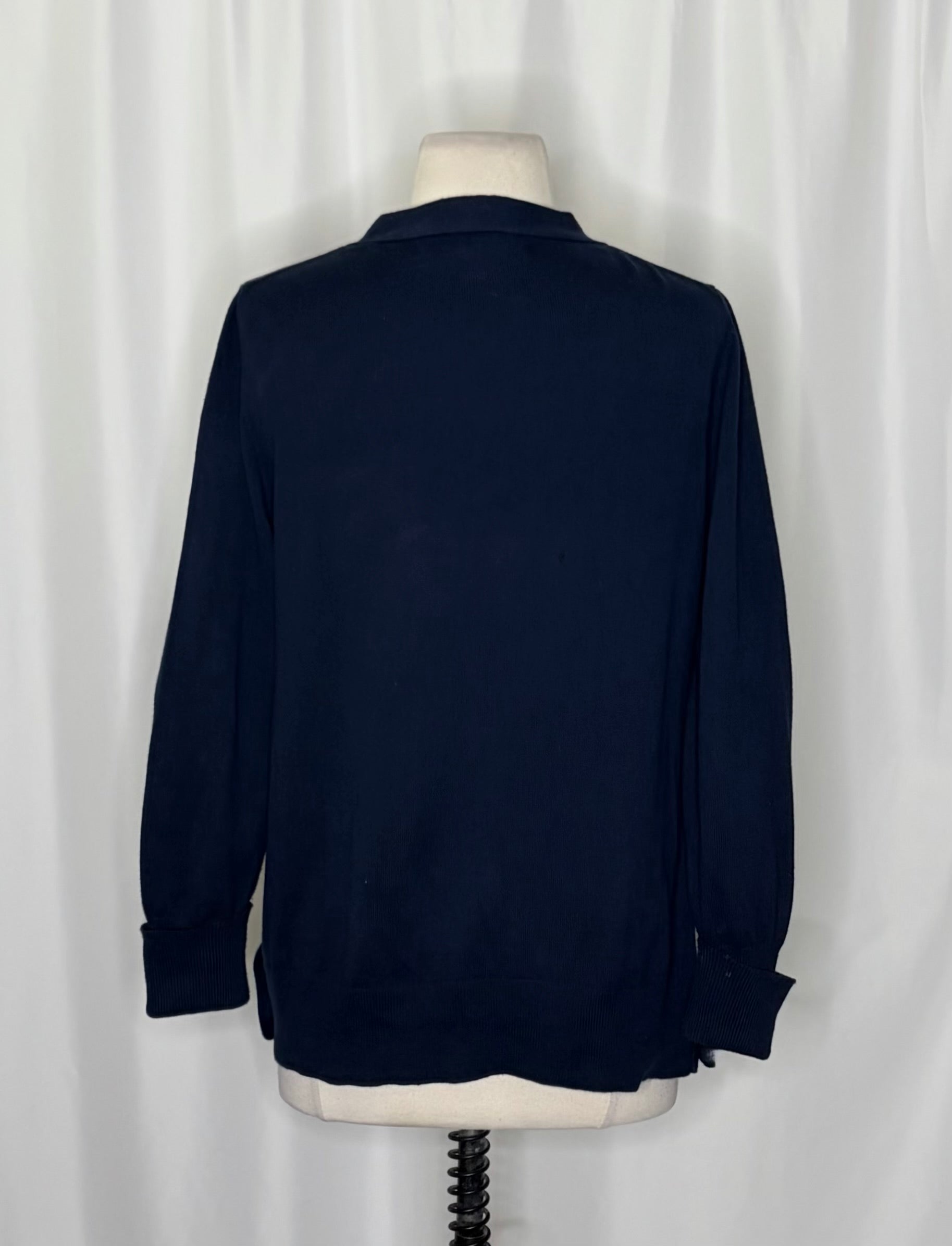 GRETCHEN SCOTT Designs Navy Blue V Neck Cardigan Sweater Button Sides Small