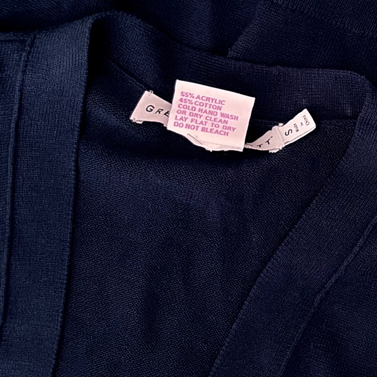 GRETCHEN SCOTT Designs Navy Blue V Neck Cardigan Sweater Button Sides Small